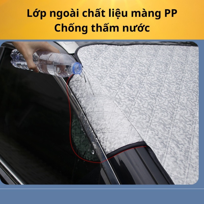 Tấm che nắng kính lái ô tô - Bạt chống nóng hiệu quả với 4 lớp Bạc nhôm đặc biệt, Siêu Bền - Naducar bảo hành 12 tháng