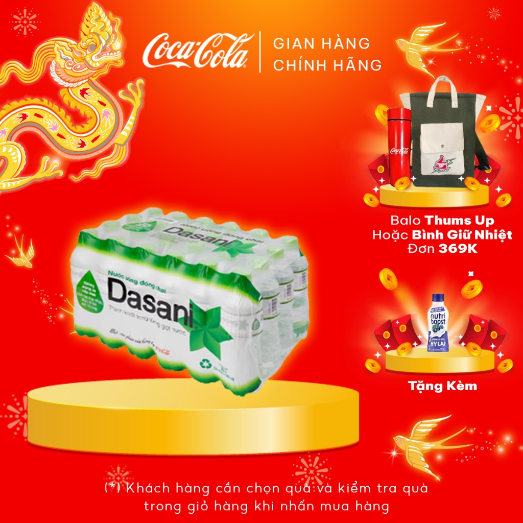 Lốc 24 chai Nước suối Dasani 24x510ml