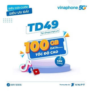 SIM VINAPHONE TD49 NGUYÊN KÍT 100GB/THÁNG [CÓ ESIM, ĐK CHÍNH CHỦ]