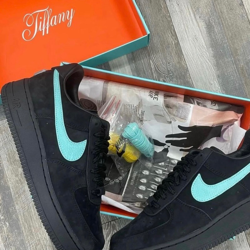 GIÀY AF1 Low Tiffany All Black Vạch Xanh Cao Cấp