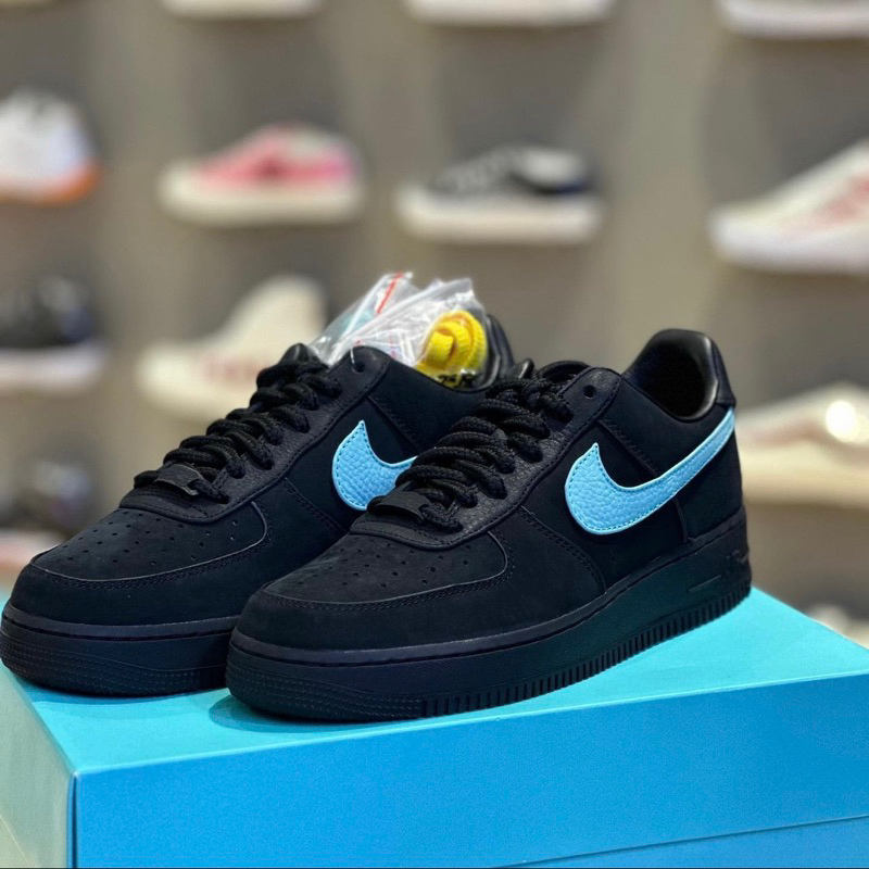 GIÀY AF1 Low Tiffany All Black Vạch Xanh Cao Cấp