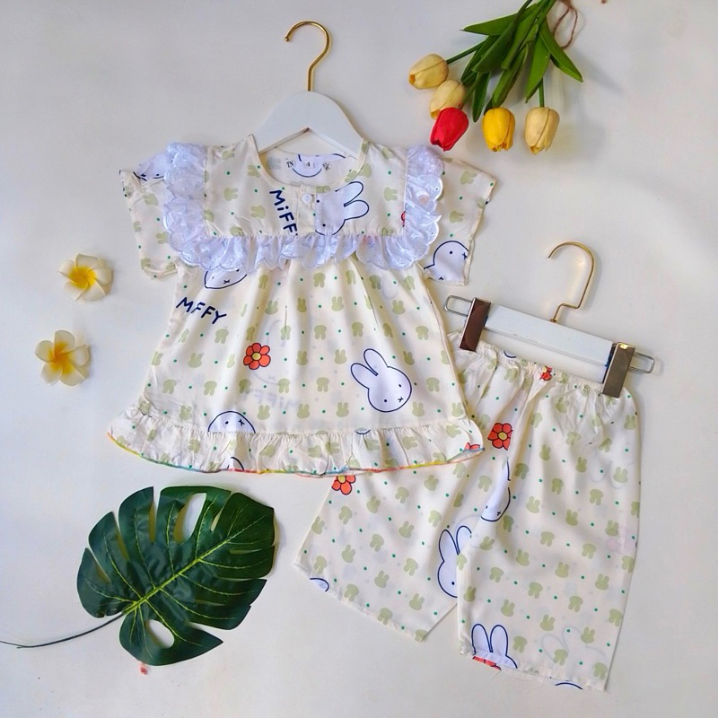 9-32kg Bộ Lanh ( tole) Tay Ngắn Quần lửng BÉ GÁI ( Link