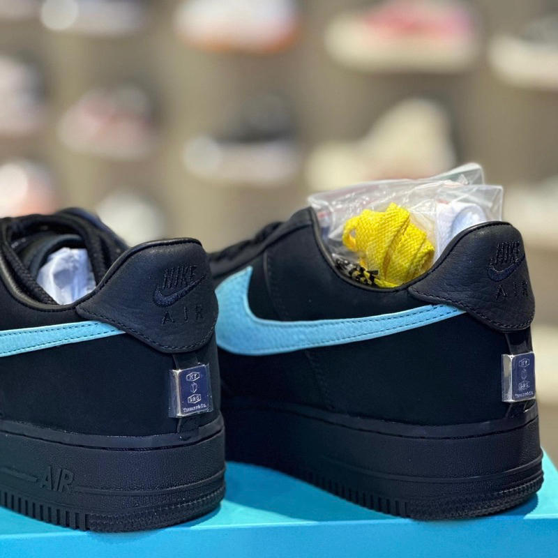 GIÀY AF1 Low Tiffany All Black Vạch Xanh Cao Cấp