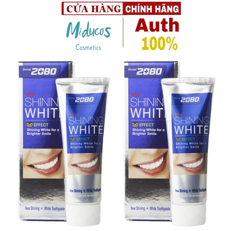 Kem Đánh Răng Làm Trắng Răng Shining White 3D Effect Toothpaste 2080 full mẫu