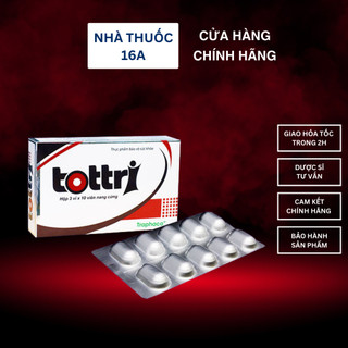 TOTTRI VIÊN NANG CỨNG - DƯỢC PHẨM TRAPHACO - HỖ TRỢ GIẢM VIÊM DO TRĨ, SA TRĨ, TÁO BÓN - HỘP 30 VIÊN