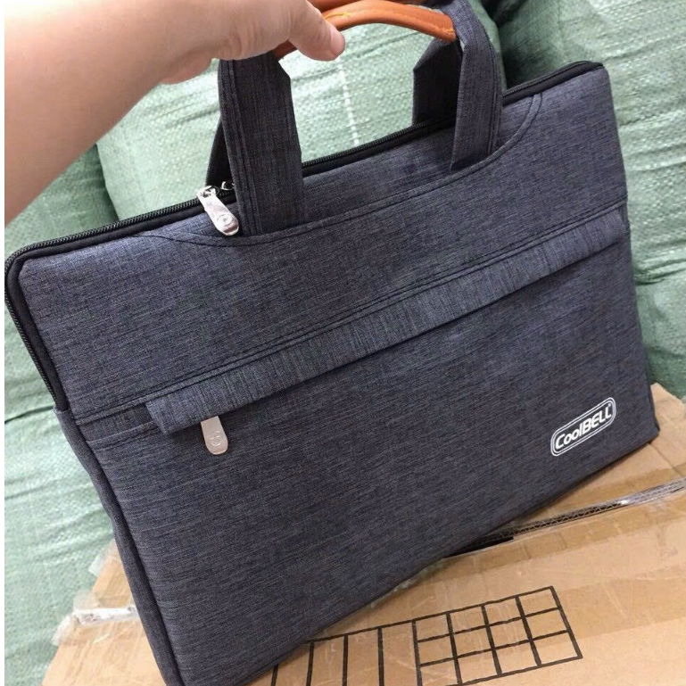 Cặp túi xách đựng laptop macbook Coobell 15.6 inch hàng dày dặn nhiều logo giao ngẫu nhiên full túi bóng ARRIGATO