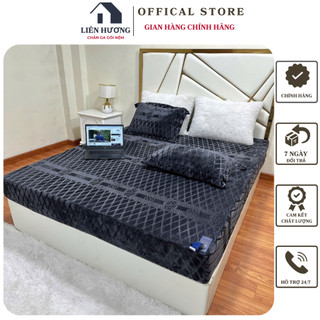 Bộ ga gối nỉ nhung COCO cao cấp thế hệ mới_Loại 1_ Thảm bọc đệm nỉ chất liệu nỉ nhung mịn kích thước 1m6 1m8 2m2
