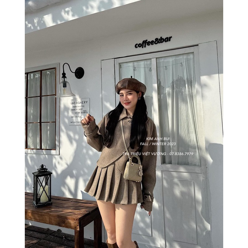 Set Váy Dạ Vạt Chéo Kim Anh Bùi