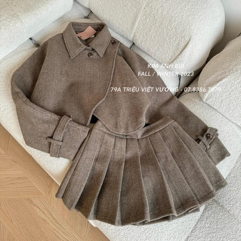 Set Váy Dạ Vạt Chéo Kim Anh Bùi