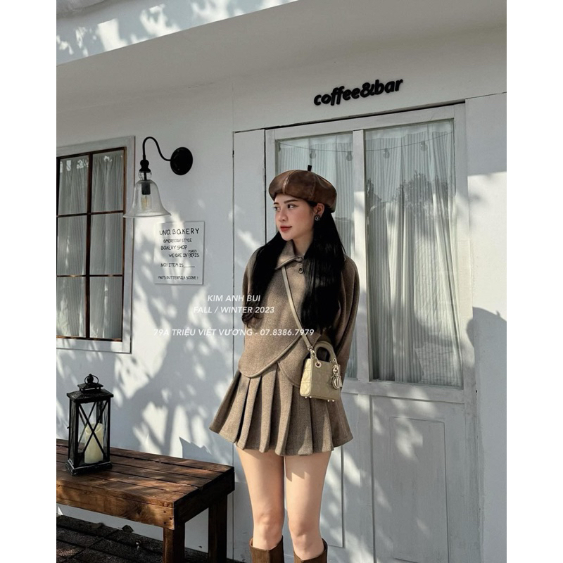 Set Váy Dạ Vạt Chéo Kim Anh Bùi