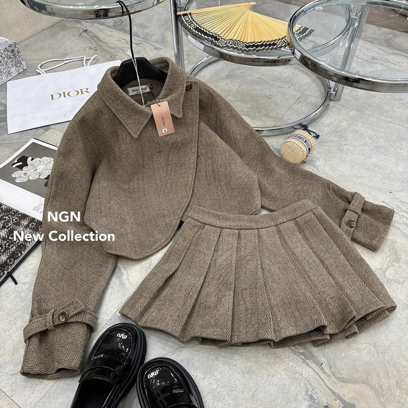 Set Váy Dạ Vạt Chéo Kim Anh Bùi