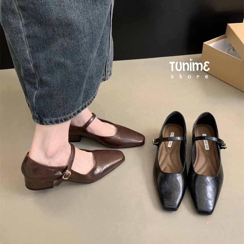 (CÓ SẴN -Video Ảnh thật) MOLLY SHOES Giày mũi nhọn quai cài nữ cao 3p giày búp bê nữ phong cách marry jane giày nữ