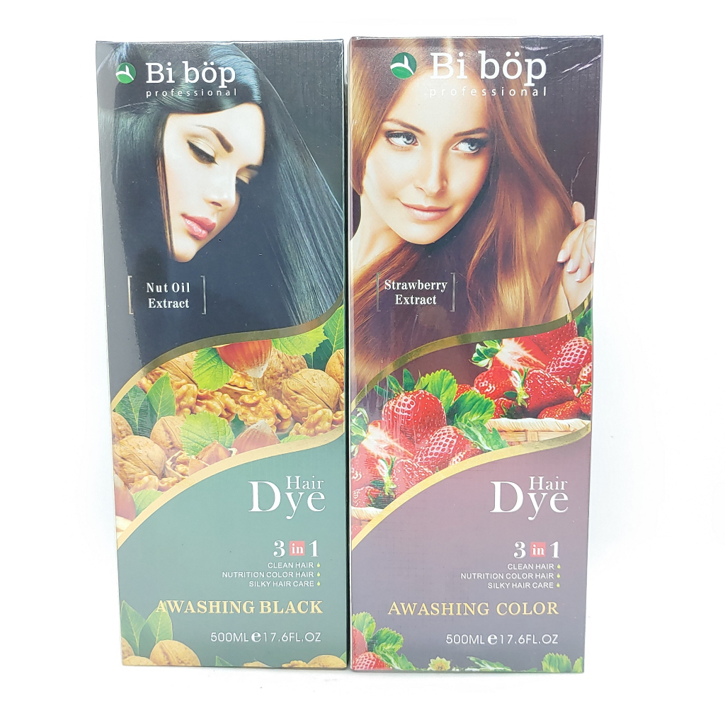 Dầu Gội Thảo Dược Phủ Bạc Đen - Nâu Nhật Bản, Nhuộm Đen Phủ Bạc Bibop 500ml