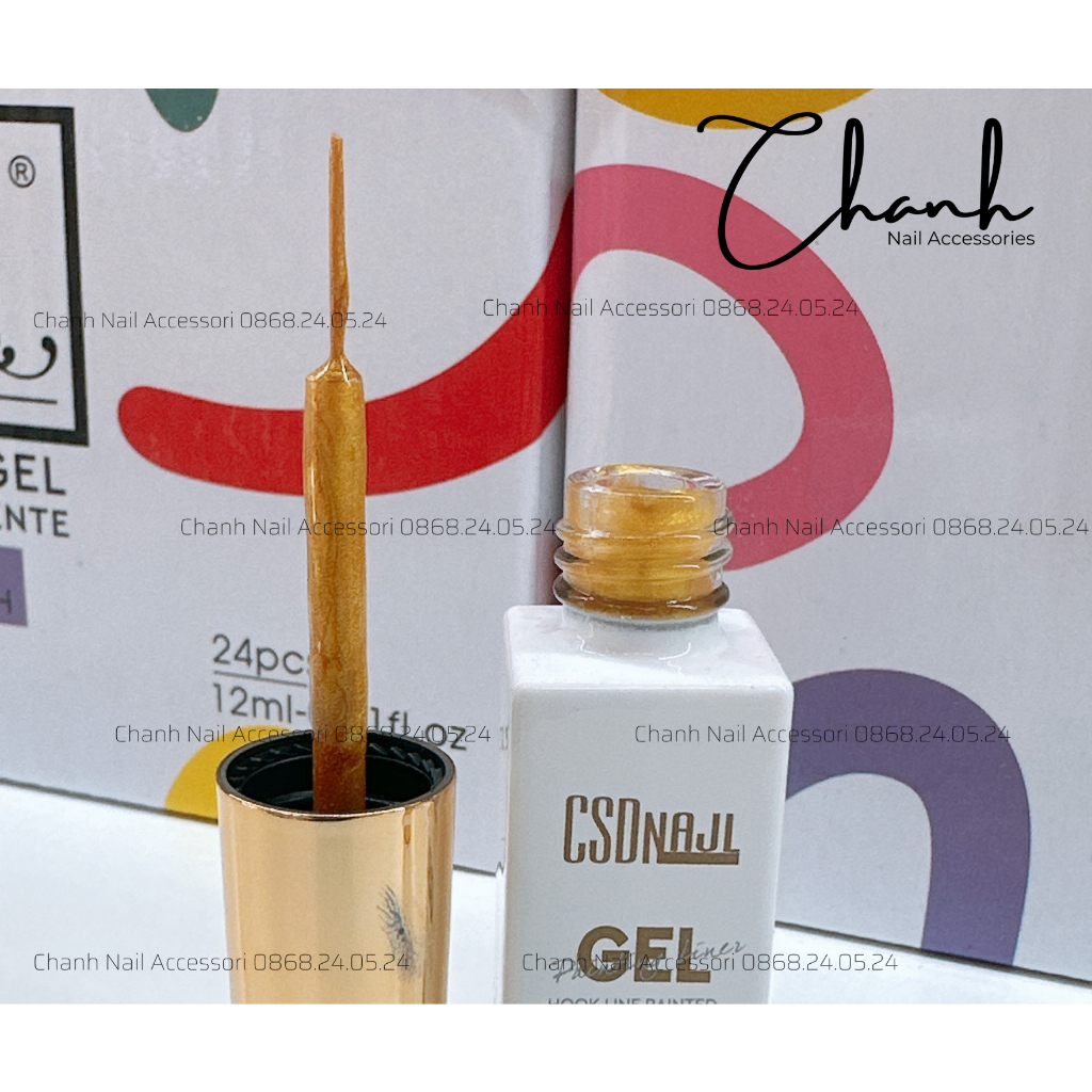Gel Cọ Nét CSD Nail Cao Cấp 12ml, Gel Vẽ Cọ Nét Gel Nail CSD Nét Nhỏ Mảnh Dài Tỉa Nét Siêu Mảnh