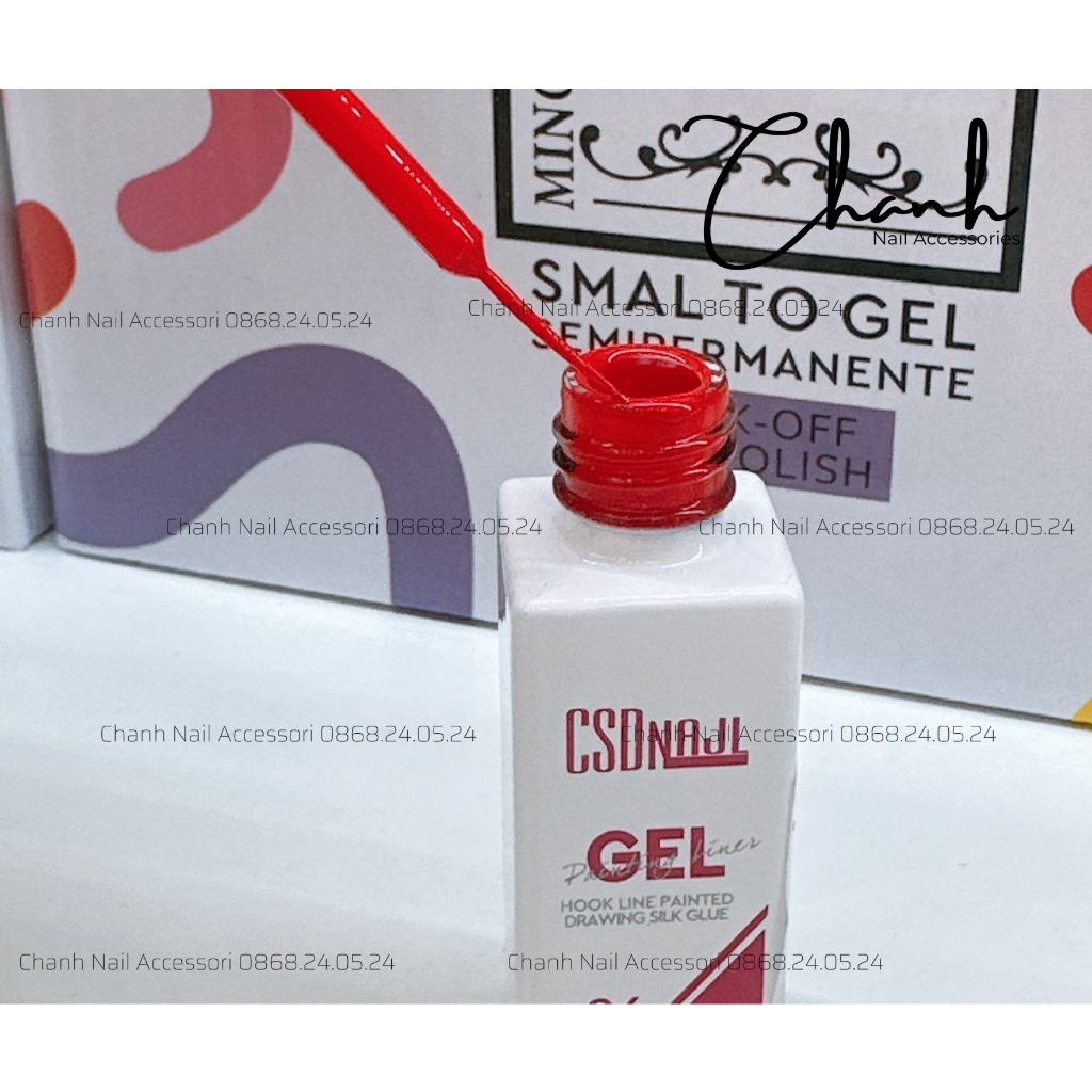 Gel Cọ Nét CSD Nail Cao Cấp 12ml, Gel Vẽ Cọ Nét Gel Nail CSD Nét Nhỏ Mảnh Dài Tỉa Nét Siêu Mảnh
