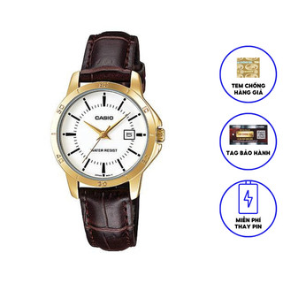 Đồng hồ nữ casio dây da ltp-v004gl-7audf chính hãng