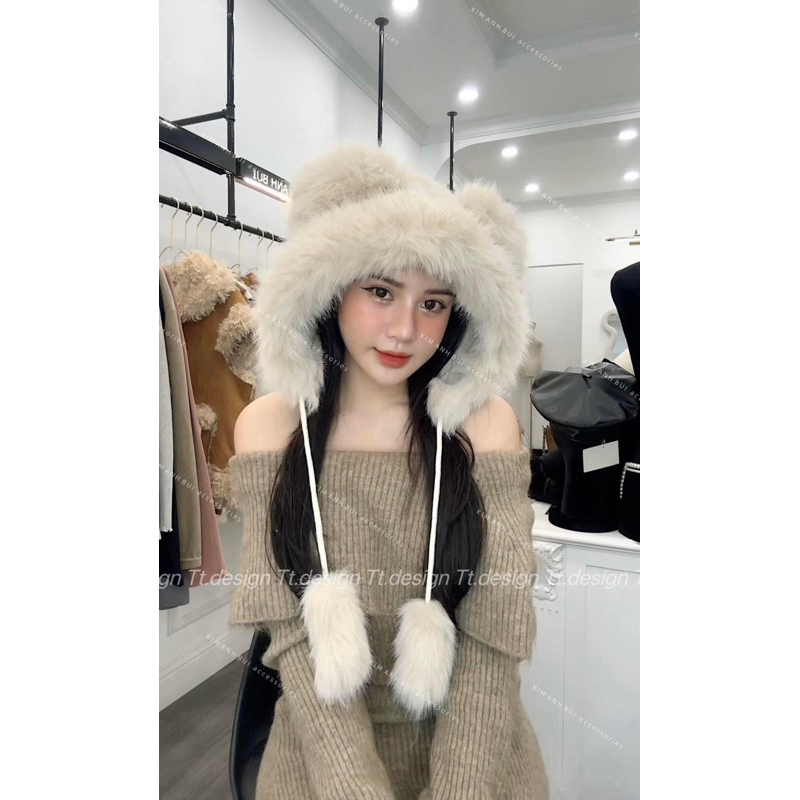 Mũ Lông Tai Gấu Hot Hit