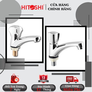 Vòi chậu rửa mặt lạnh, vòi chậu lavabo 1 chân HITOSHI đồng mạ crom cao cấp