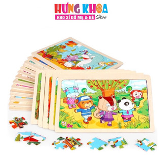 Đồ Chơi Tranh Ghép Hình 24 Miếng Bằng Gỗ cho Bé Giúp Bé Phát Triển Trí Tuệ