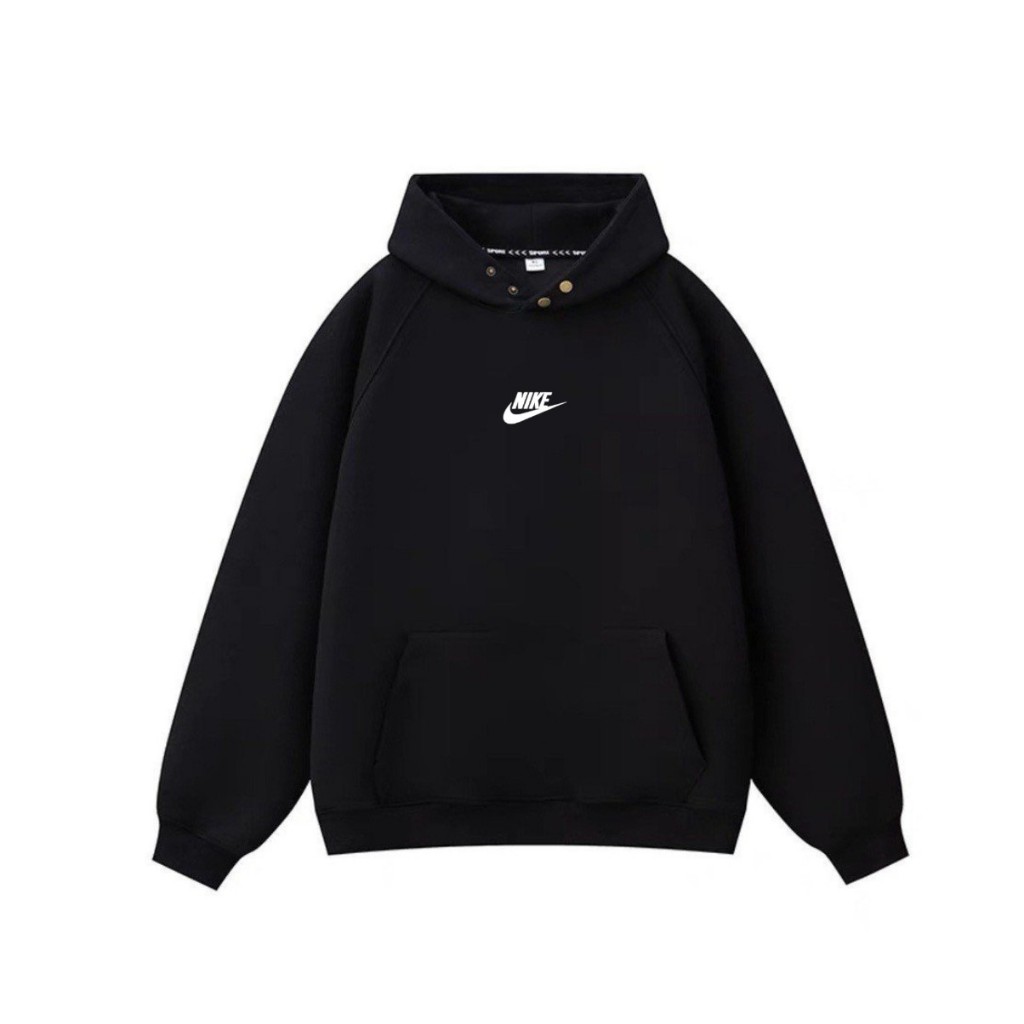 Áo Hoodie Nike Cao Cấp Chinh Hãng Dày Dặn Nam Nữ, hoodie Nike bấm cúc hàng chuẩn form ACA_Store M002