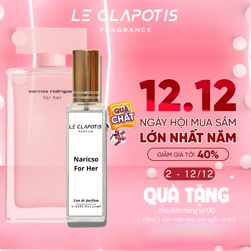 Nước Hoa Nữ Narciso For Her edp chính hãng Le Clapotis 20ml thơm lâu hương quyến rũ sang trọng