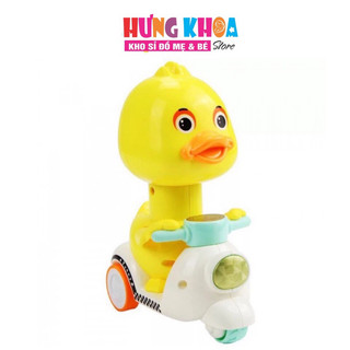 Đồ chơi vịt chạy xe vespa, vịt nhấn chạy cót, nhấn là chạy không dùng pin vui nhộn cho bé tăng cường vận động cho bé