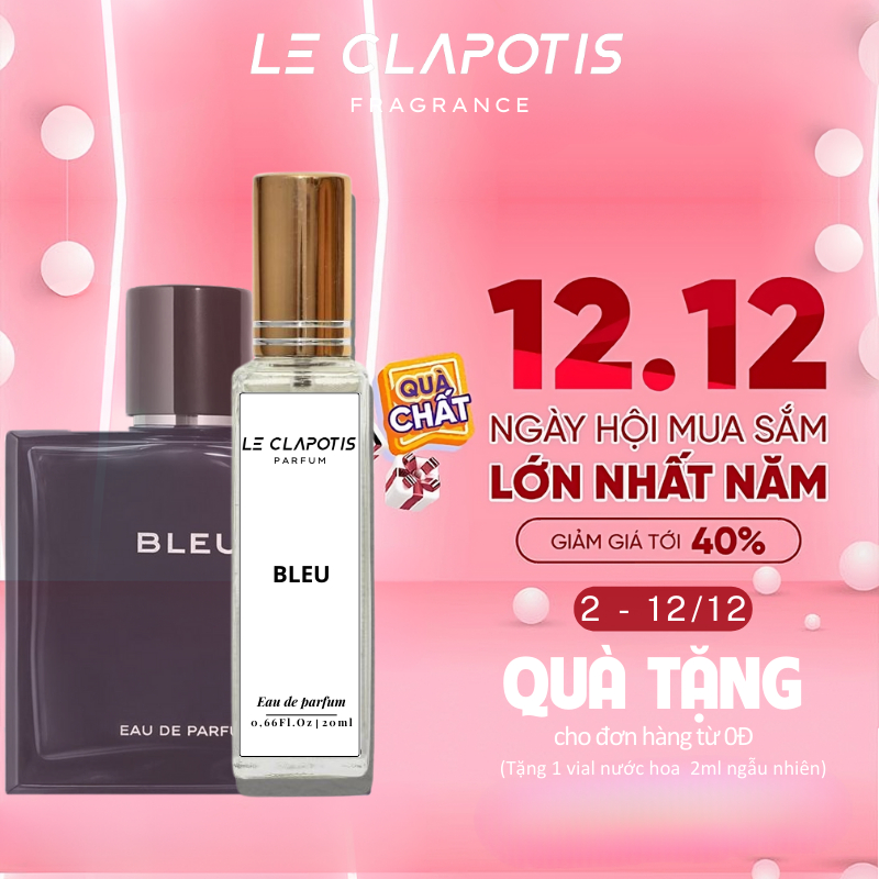 Nước Hoa Nam Bleu chính hãng Le Clapotis 20ml thơm lâu hương thơm tươi mát sang trọng