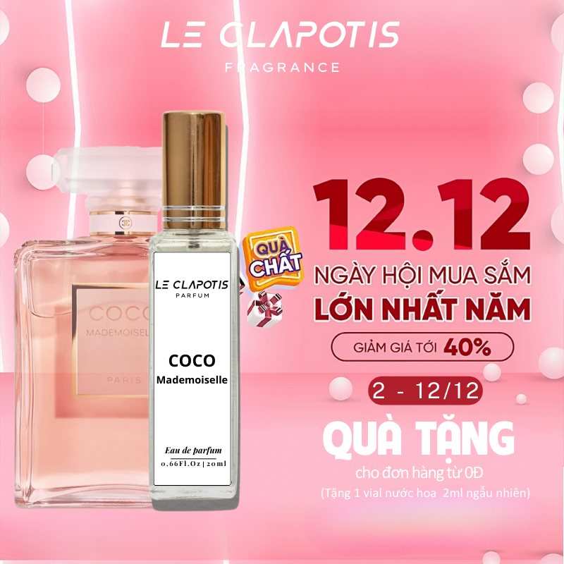 Nước Hoa Nữ Coco Mademoiselle chính hãng Le Clapotis 20ml thơm lâu hương ngọt dịu nhẹ nhàng