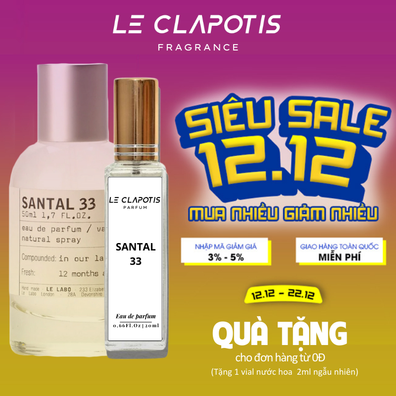 Nước Hoa Thơm Lâu Chính Hãng Le Capotis Santal 33 30ml Đẳng Cấp, Lôi Cuốn