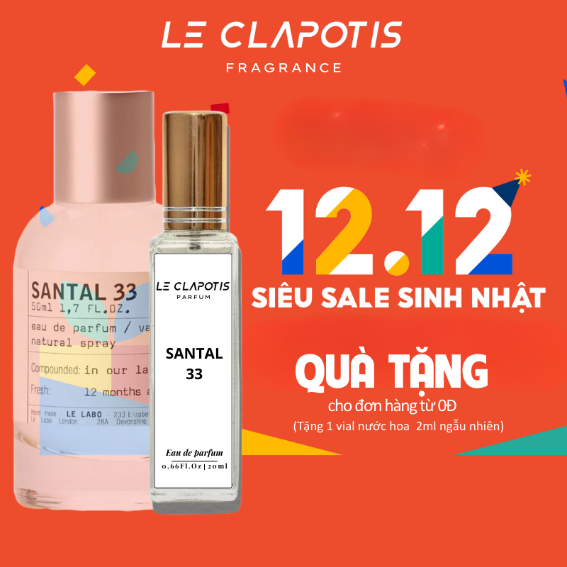 Nước Hoa Santal 33 chính hãng Le Clapotis 30ml thơm lâu hương gỗ trầm ấm sang trọng