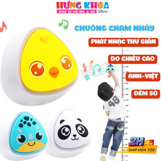 Bộ chạm nhảy tăng chiều cao có phát sáng kèm pin, bộ đồ chơi máy chuông bấm đập nhảy cho bé