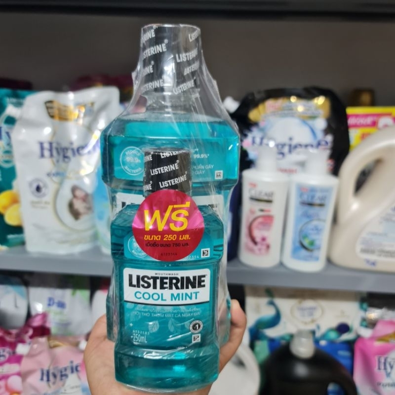 Nước Súc Miệng LISTERINE Combo 750ml Kèm Chai 250ml - ATM Mart