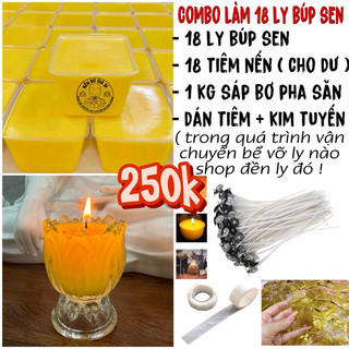 Combo làm 18 ly nến bơ búp sen ( Kèm văn khấn cúng dường )