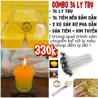 Combo làm nến 36 ly trụ tròn ( kèm văn khấn cúng dường )