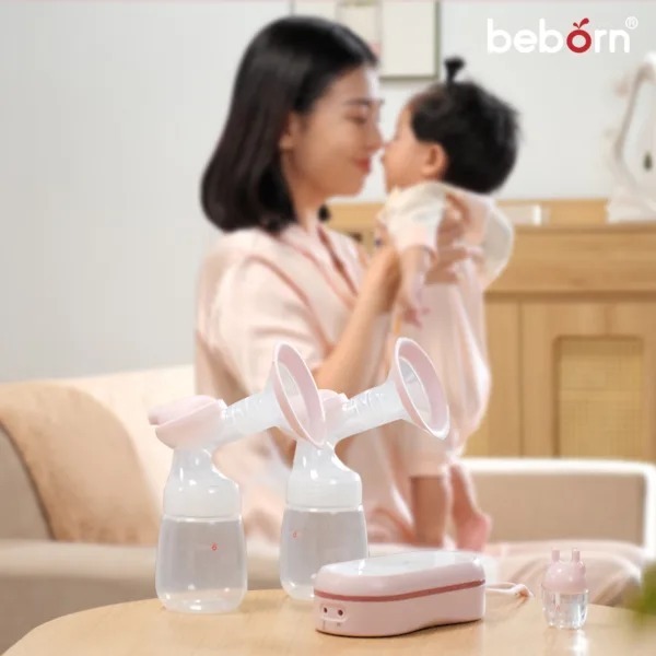 Máy hút sữa điện đôi có chức năng hút mũi Beborn BP03 tích pin sạc 3 chế độ, mát xa, kích sữa, hút sữa 9 cấp