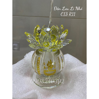Đèn Dầu Lưu Ly Hoa Sen Pha Lê