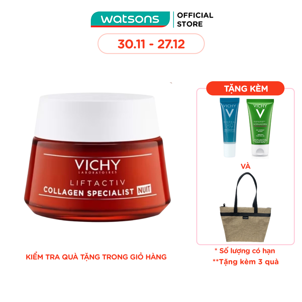 Kem Dưỡng Ban Đêm Vichy Sáng Da, Mờ Thâm Nám Liftactiv Collagen Specialist Night 50ml