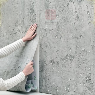 Giấy dán tường giả màu xi măng bê tông khổ 1.2m, decal giả xi măng bê tông xám nhám sẵn keo