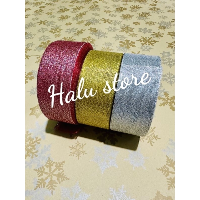 Ruy băng kim tuyến noel, giáng sinh - 2cm và 4cm - Halu Store