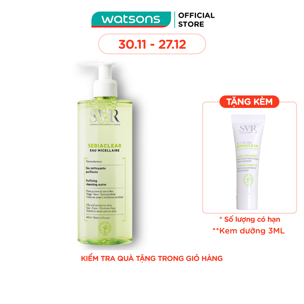 Nước Tẩy Trang Giúp Loại Bỏ Dầu Cho Da SVR Sebiaclear 400ml