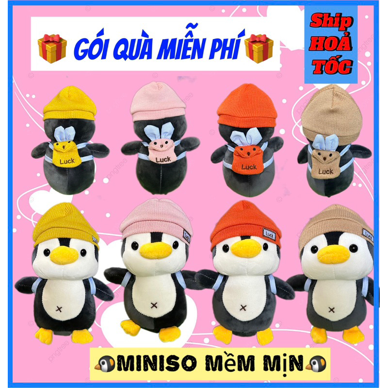 🐧[Kho Sỉ]🐧 GẤU BÔNG CHIM CÁNH CỤT Đeo Balo Siêu Cưng-Hàng Nhập Cao Cấp-Chất Miniso Mềm Mịn-An Toàn