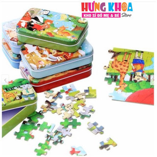 Tranh Ghép Hình Cho Bé 60 Mảnh Loại Hộp Thiếc Ghép Bằng Gỗ Nhiều Chủ Đề Khác Nhau