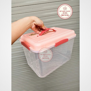 Hộp thực phẩm có quai xách, zoăng silicon chống trà tiện lợi 6628