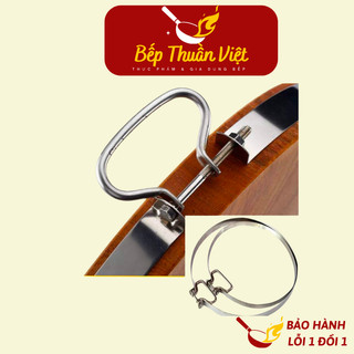 Đai INOX tròn không rỉ dùng cho thớt gỗ, Móc treo thớt inox chống nứt thớt nghiến các đường kính 29 đến 50cm
