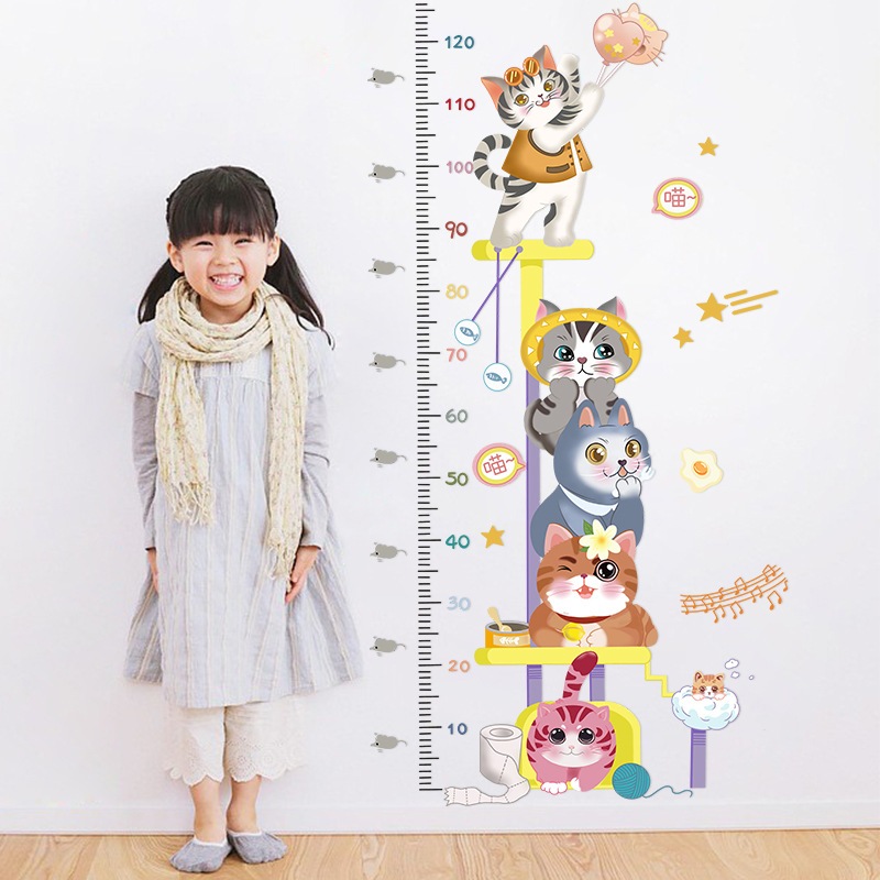 Decal hình dán tường thước đo chiều cao bé trai, bé gái, giúp ba mẹ theo dõi sự phát triển của con cái | MOCHI