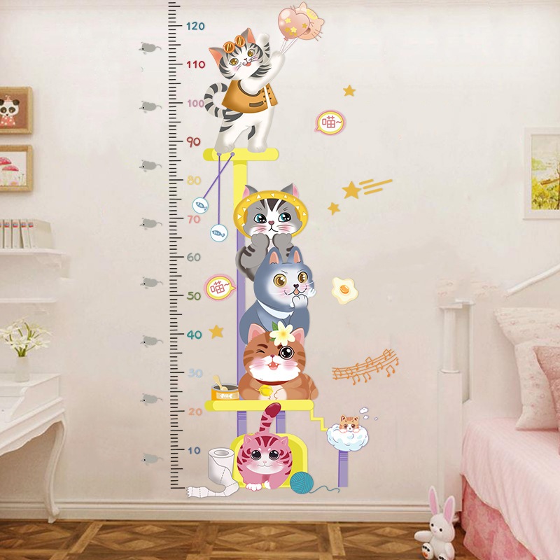 Decal hình dán tường thước đo chiều cao bé trai, bé gái, giúp ba mẹ theo dõi sự phát triển của con cái | MOCHI