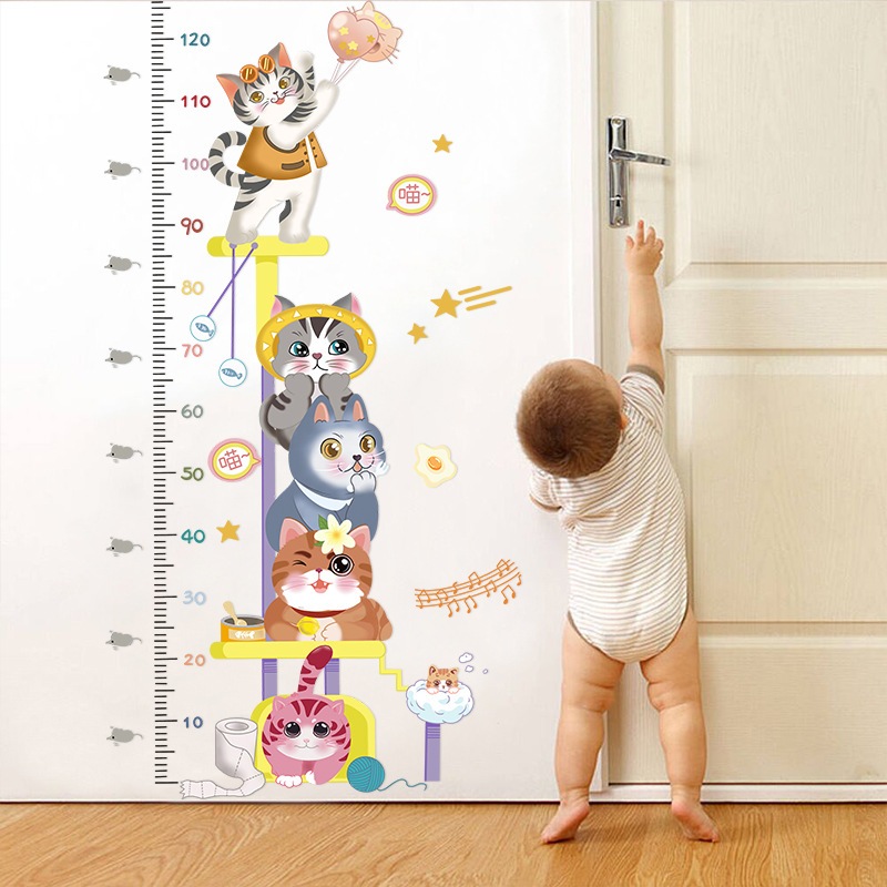 Decal hình dán tường thước đo chiều cao bé trai, bé gái, giúp ba mẹ theo dõi sự phát triển của con cái | MOCHI