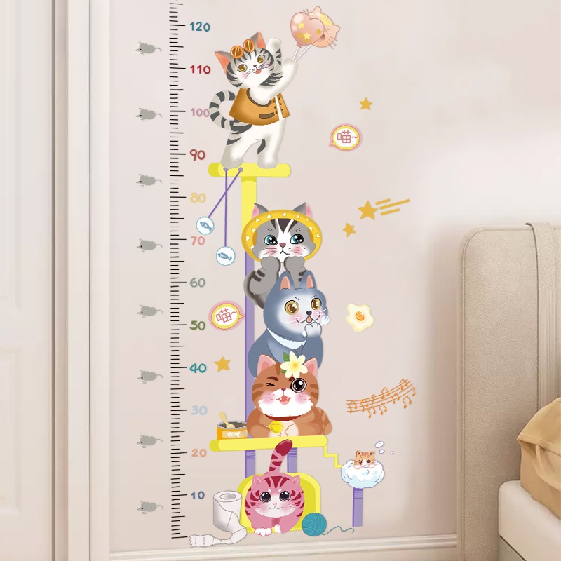 Decal hình dán tường thước đo chiều cao bé trai, bé gái, giúp ba mẹ theo dõi sự phát triển của con cái | MOCHI