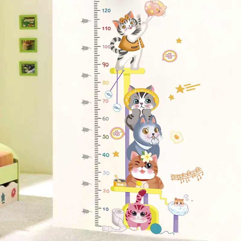 Decal hình dán tường thước đo chiều cao bé trai, bé gái, giúp ba mẹ theo dõi sự phát triển của con cái | MOCHI