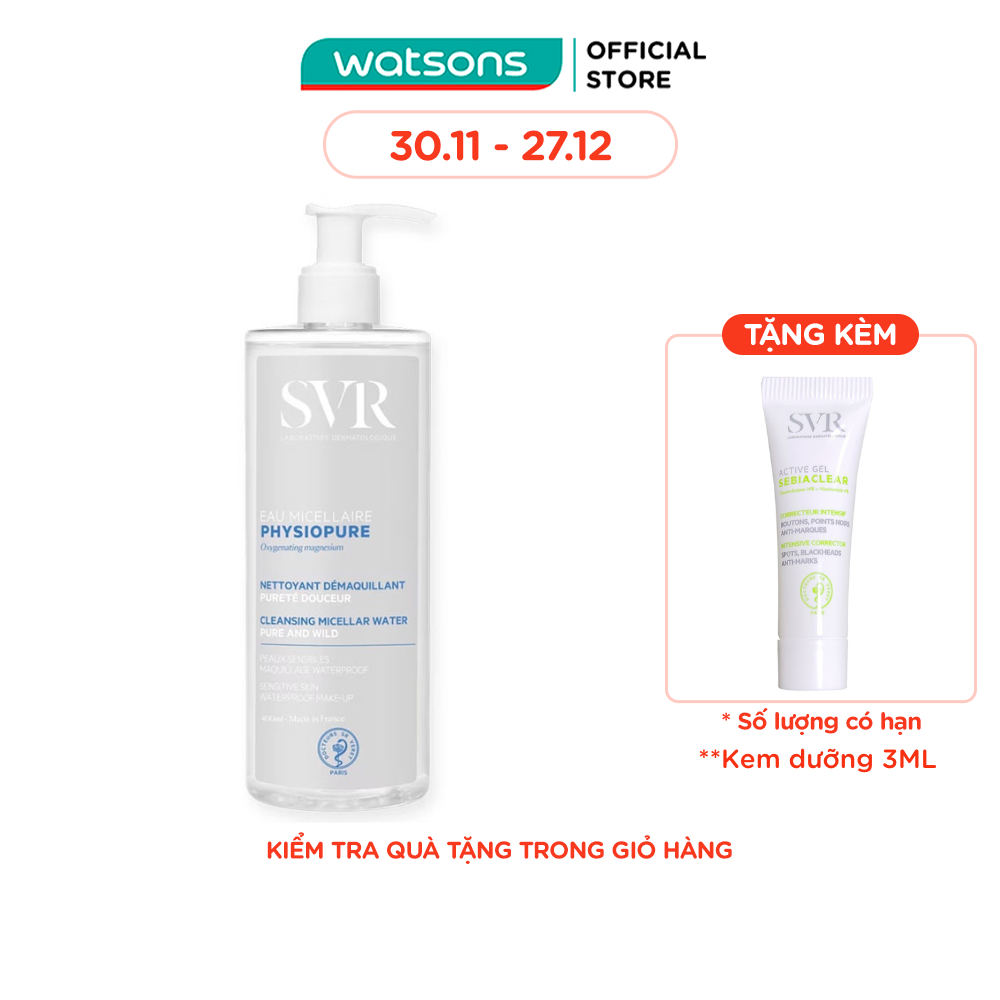 Nước Tẩy Trang SVR Physiopure Eau Micellaire 400ml